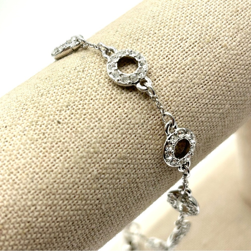 Kate Spade Jeweled Circle Linked Silver Bracelet